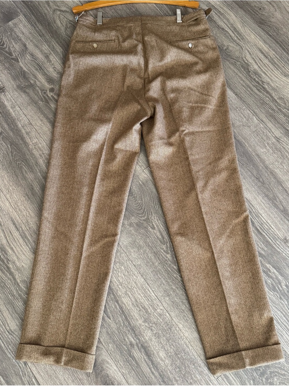 Polo Ralph Lauren Wool Blend Herringbone Pleated Cuff Classic Dress Pants  34x31 - Picture 4 of 16